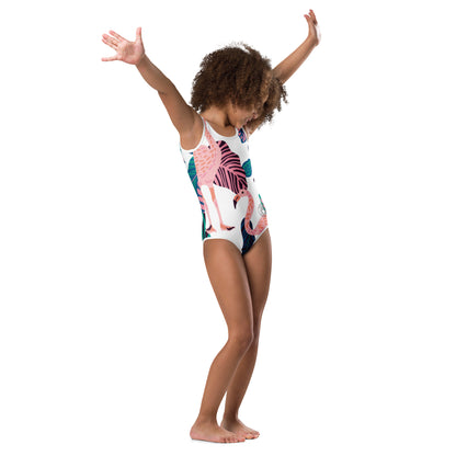 Tiny Tropic Flamingo – Girls’ One-Piece Swimsuit-Pediaquatics Swim Co.